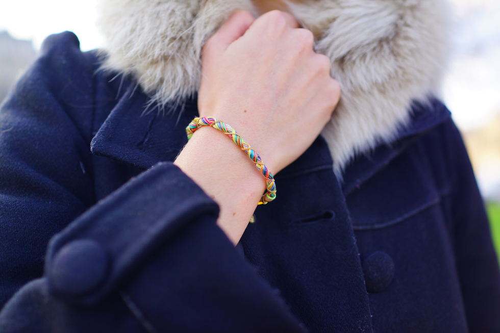 un col en fourrure amovible