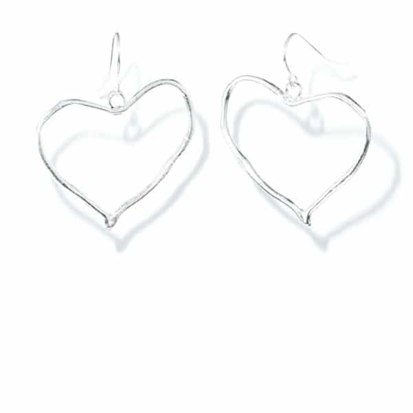 Boucles d’oreilles coeur argent