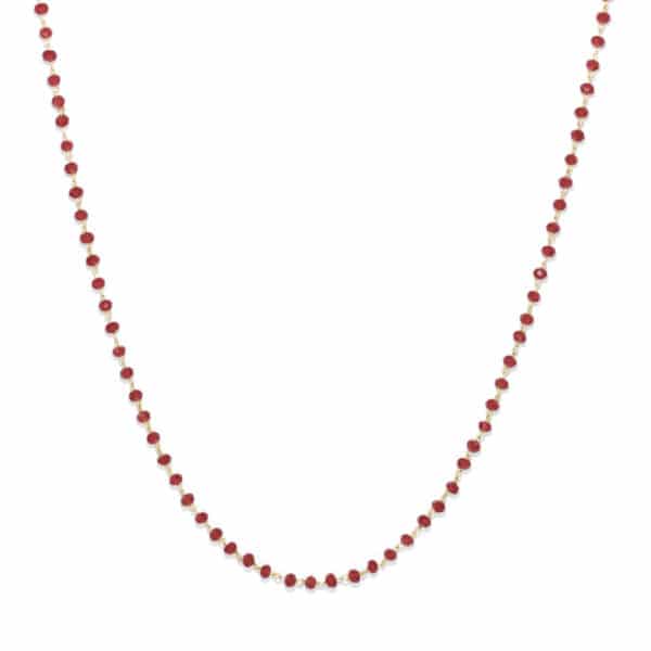 Collier perles de verre rouges Collier perles de verre rouges