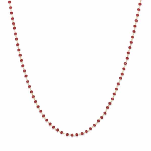 Collier perles de verre rouges