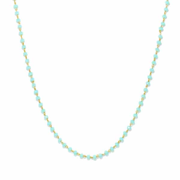 Collier perles de verre turquoise