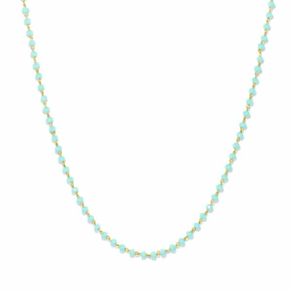 Collier perles de verre turquoise Collier perles de verre turquoise